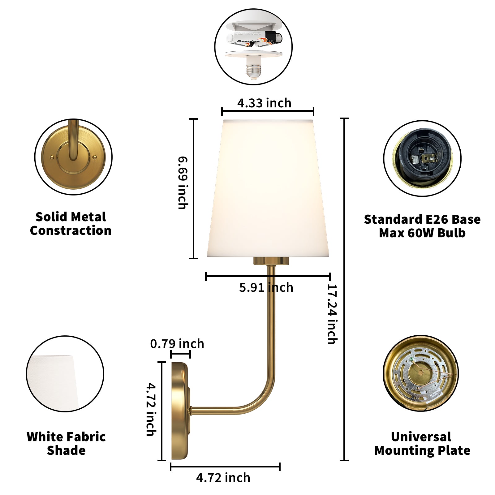 LUMIMAN Wall Sconces Set of Two, Brass Vintage Industrial Wall Sconce Light Fixture for Dining Room Living Room Bedrooms Bedside Reading Fireplace Farmhouse