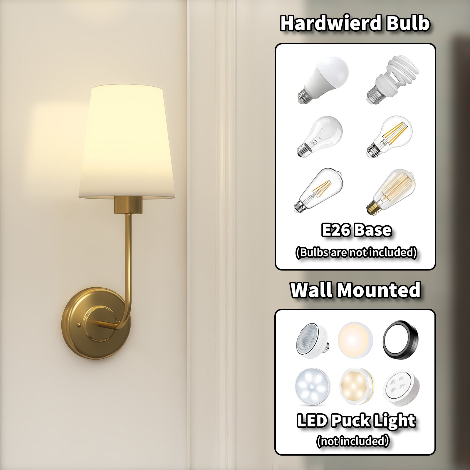 LUMIMAN Wall Sconces Set of Two, Brass Vintage Industrial Wall Sconce Light Fixture for Dining Room