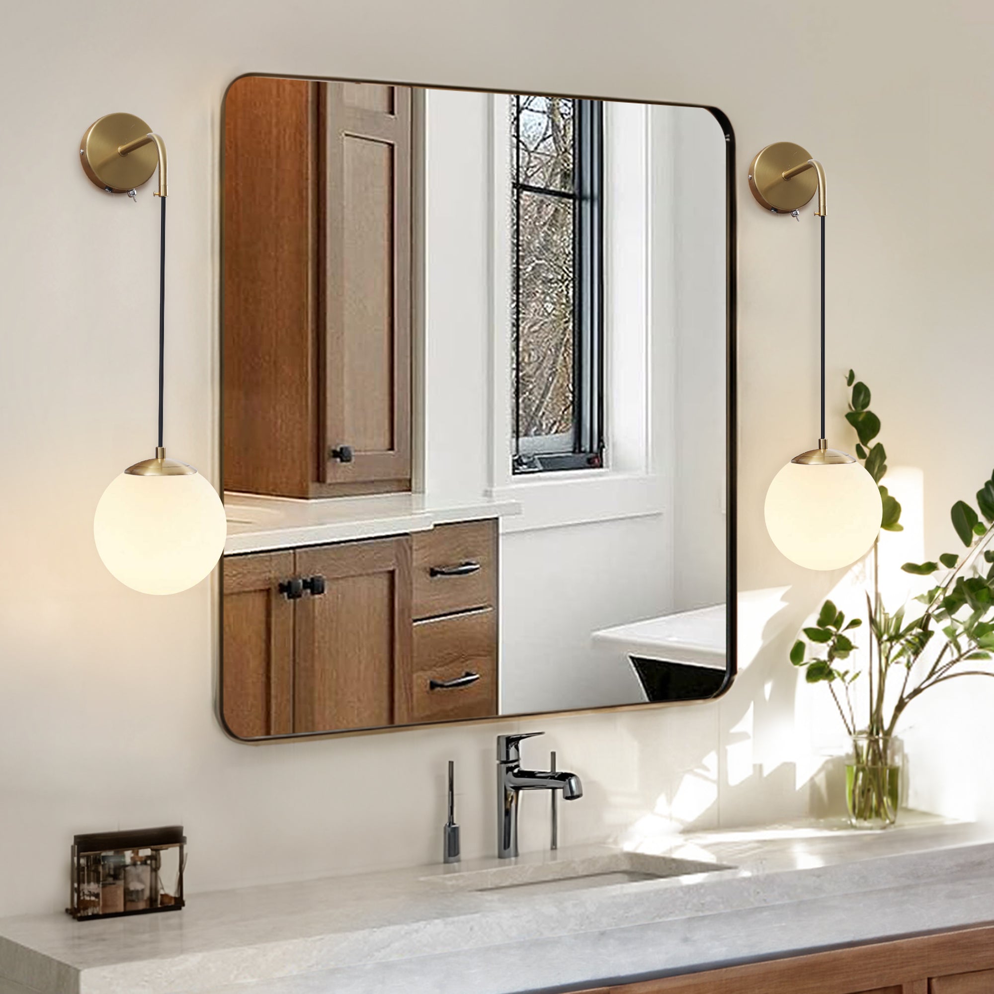 LUMIMAN Rechargeable Wall Sconces Non-Electric Needed