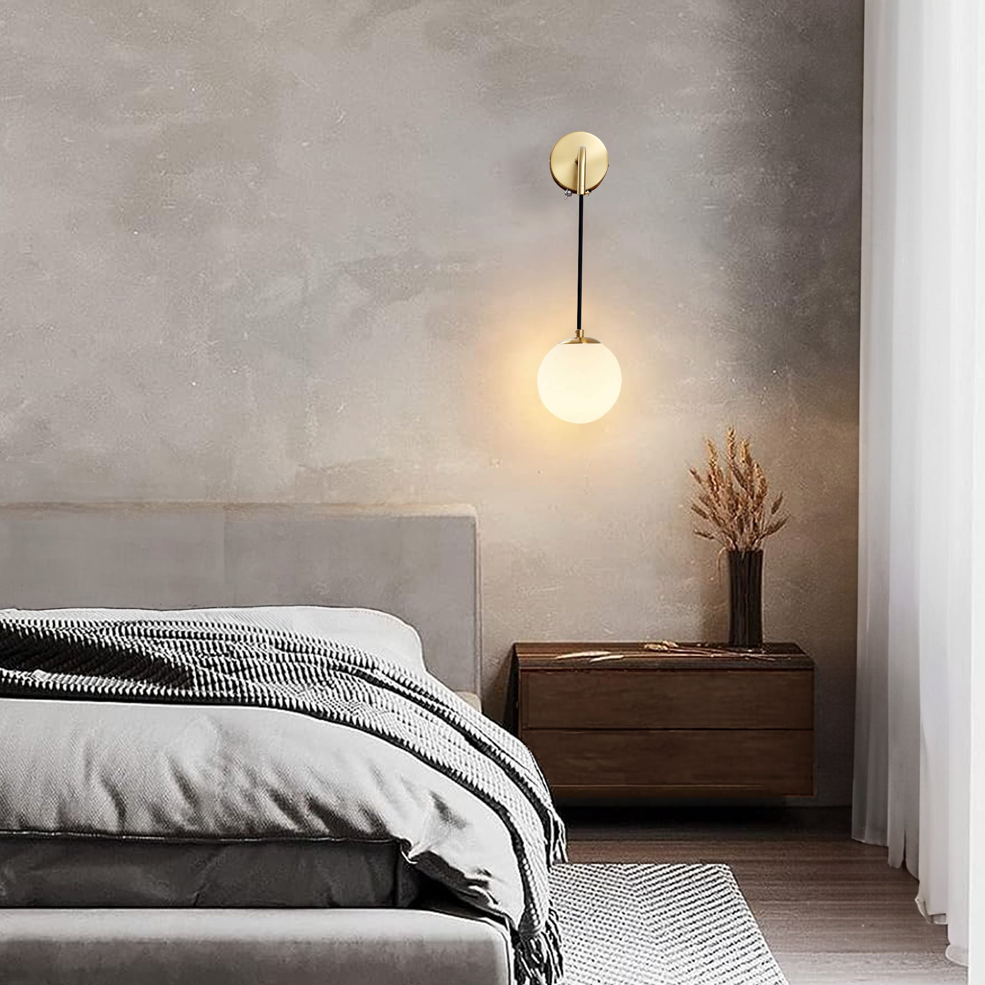 LUMIMAN Rechargeable Wall Sconces Non-Electric Needed