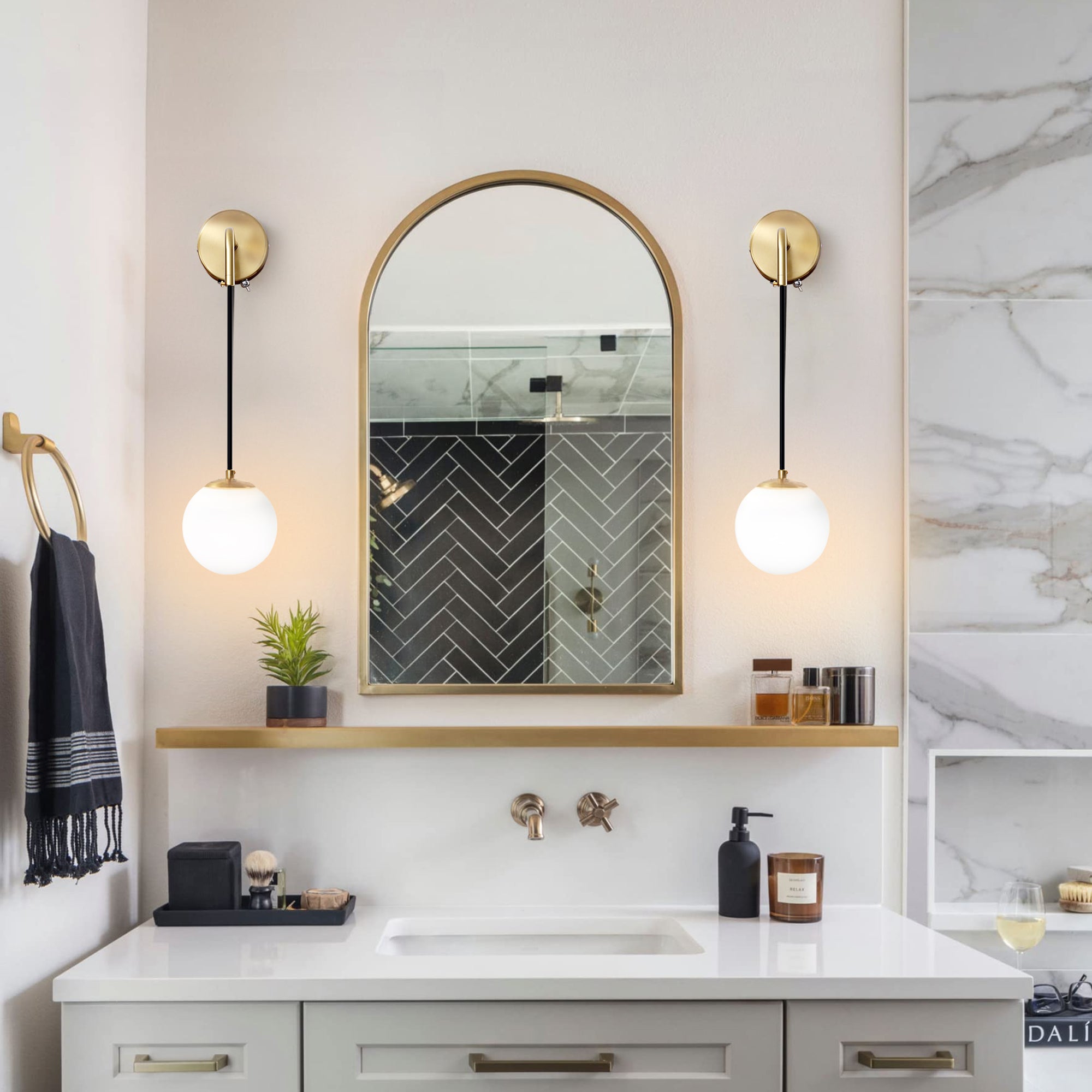 LUMIMAN Rechargeable Wall Sconces Non-Electric Needed