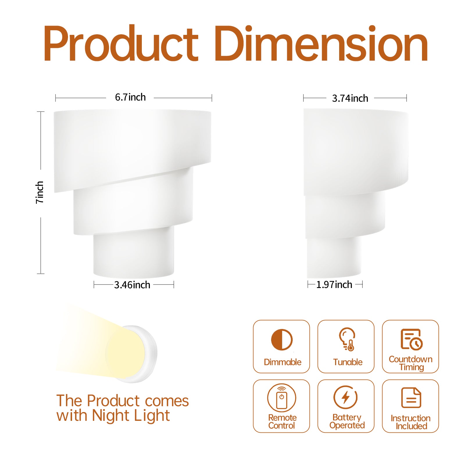 Battery Operated Wall Sconce Modern Style