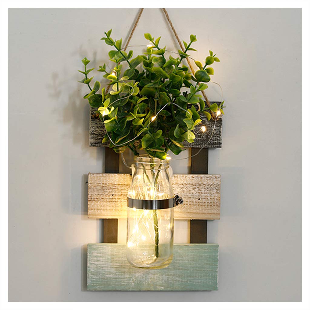 Mason Jar Lights Wall Vase, wall planters for indoor plants, Wall Sconces battery operated with string lights