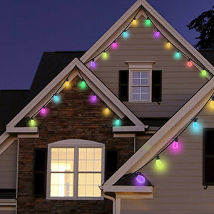 LUMIMAN Outdoor Lights for Christmas Decoration, Waterproof 48ft with 15 RGBIC LED Bulbs-LUMIMAN