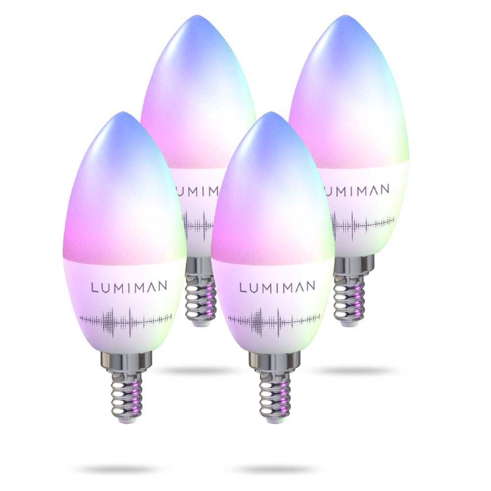 LUMIMAN PRO - WiFi LED Candelabra Bulbs Color Changing and Dimmable Smart Light Bulb E12