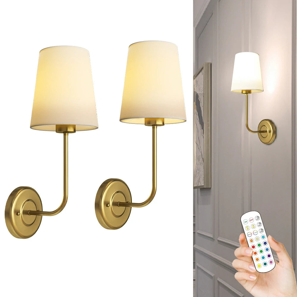 LUMIMAN Wall Sconces Set of Two, Brass Vintage Industrial Wall Sconce Light Fixture for Dining Room Living Room Bedrooms Bedside Reading Fireplace Farmhouse