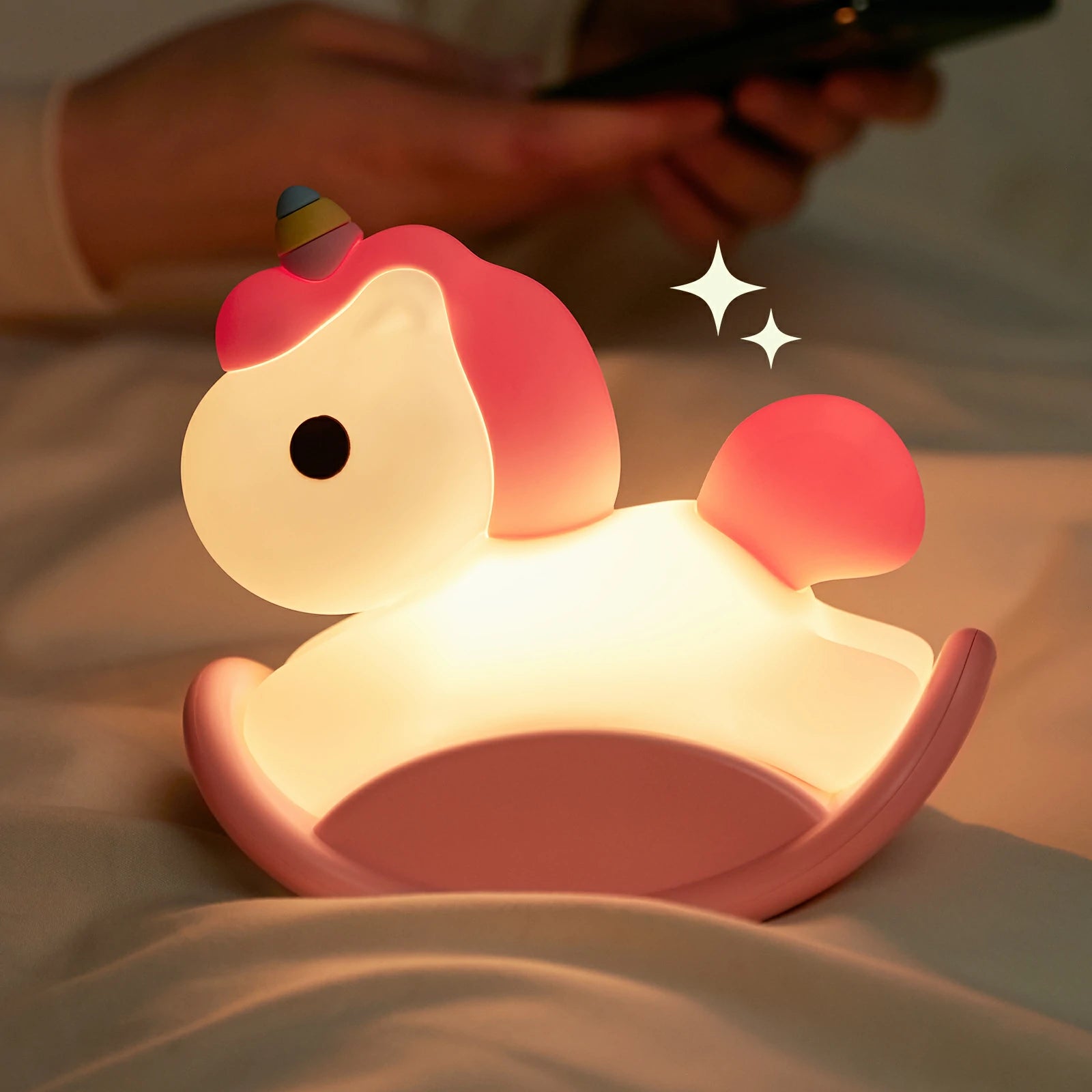 Cute Night Lights for Kids Bedroom Battery Portable Silicone Unicorns