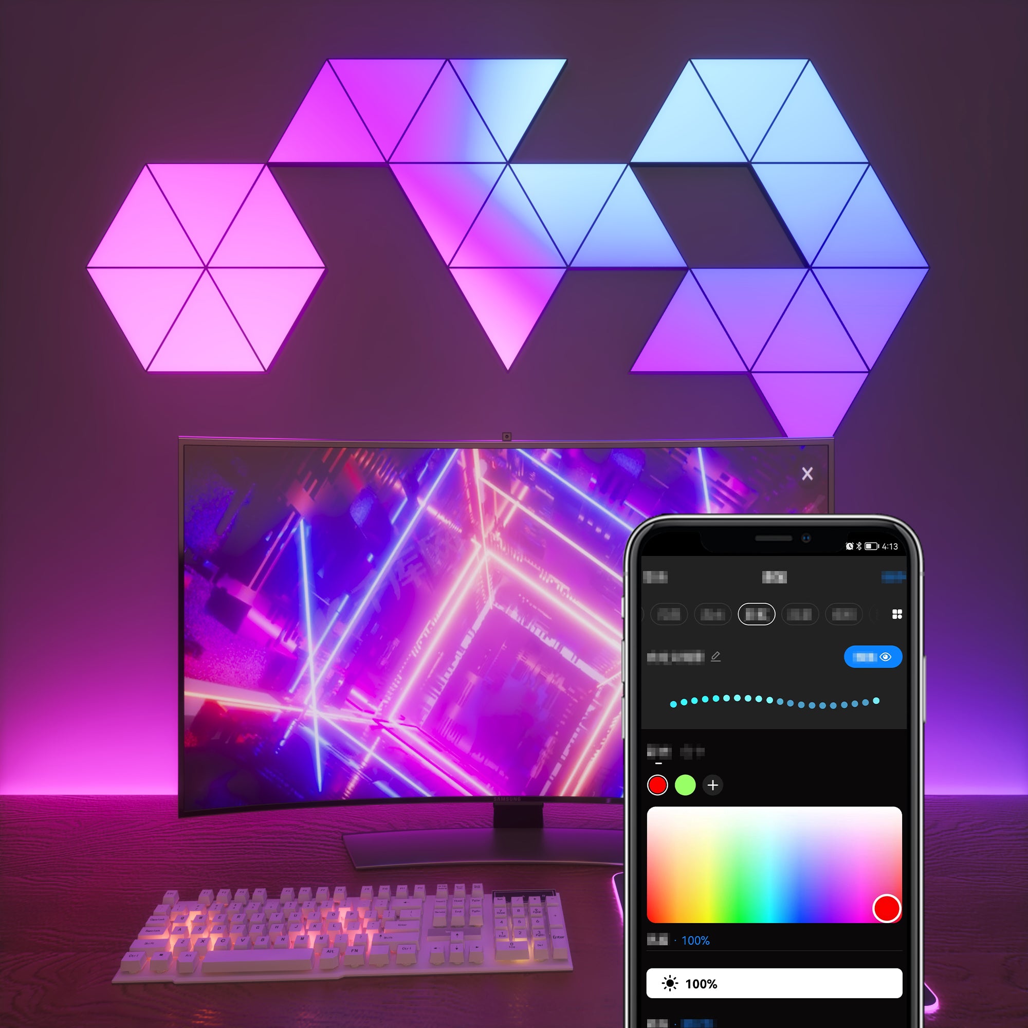 Smart Wall Light Panel WIFI controlled Triangle Light