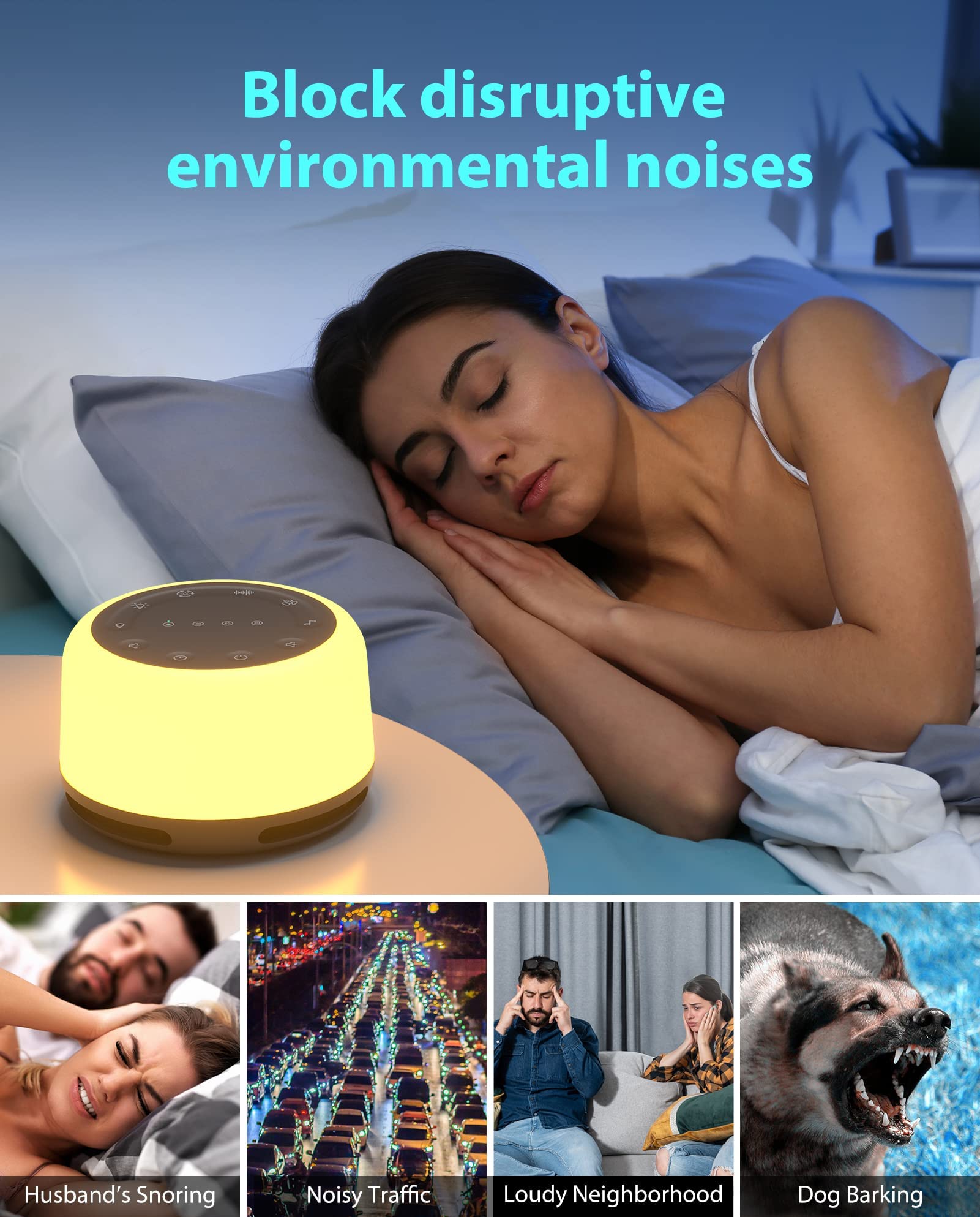 White Noise Sound Machine and Sleep Therapy for Baby Adults Kids, Sleeping Aid