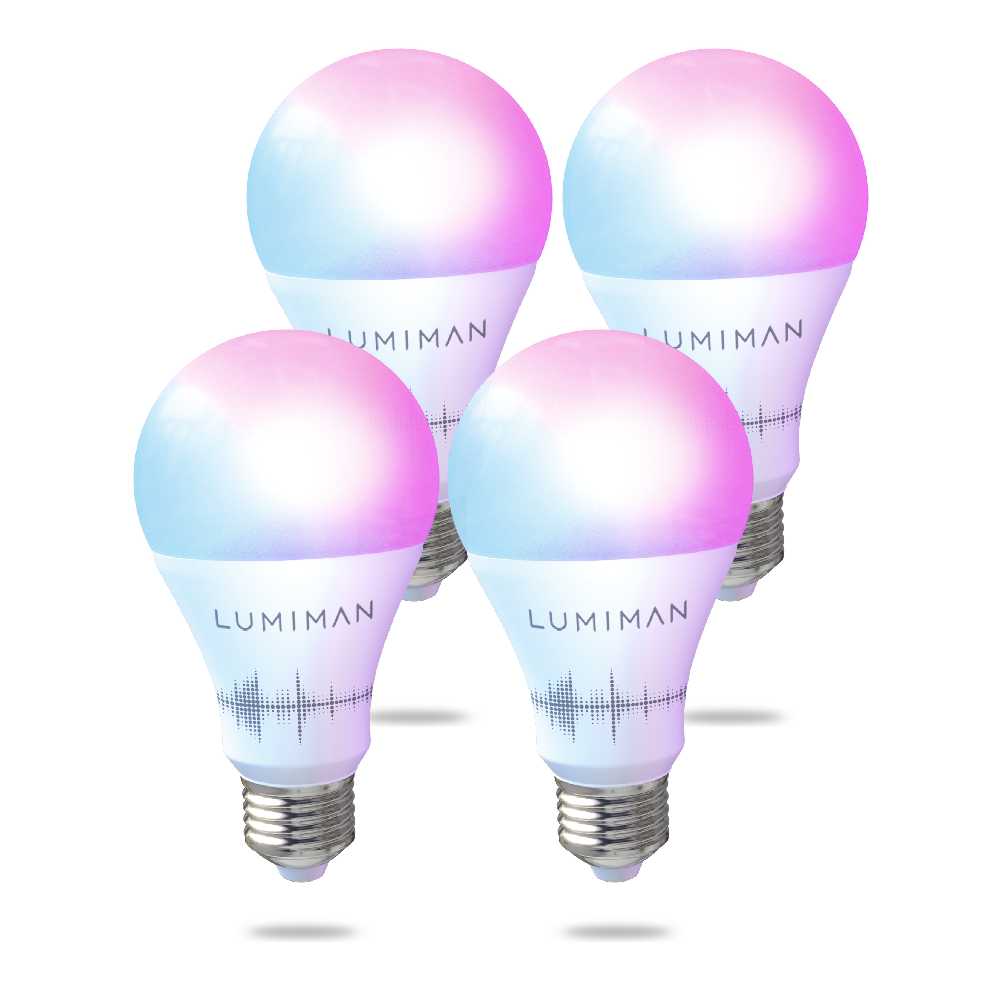 Lumiman - Bombilla WiFi inteligente con luz LED RGB que cambia de color, no  requiere concentrador, funciona con  Alexa y Google Assistant, A19