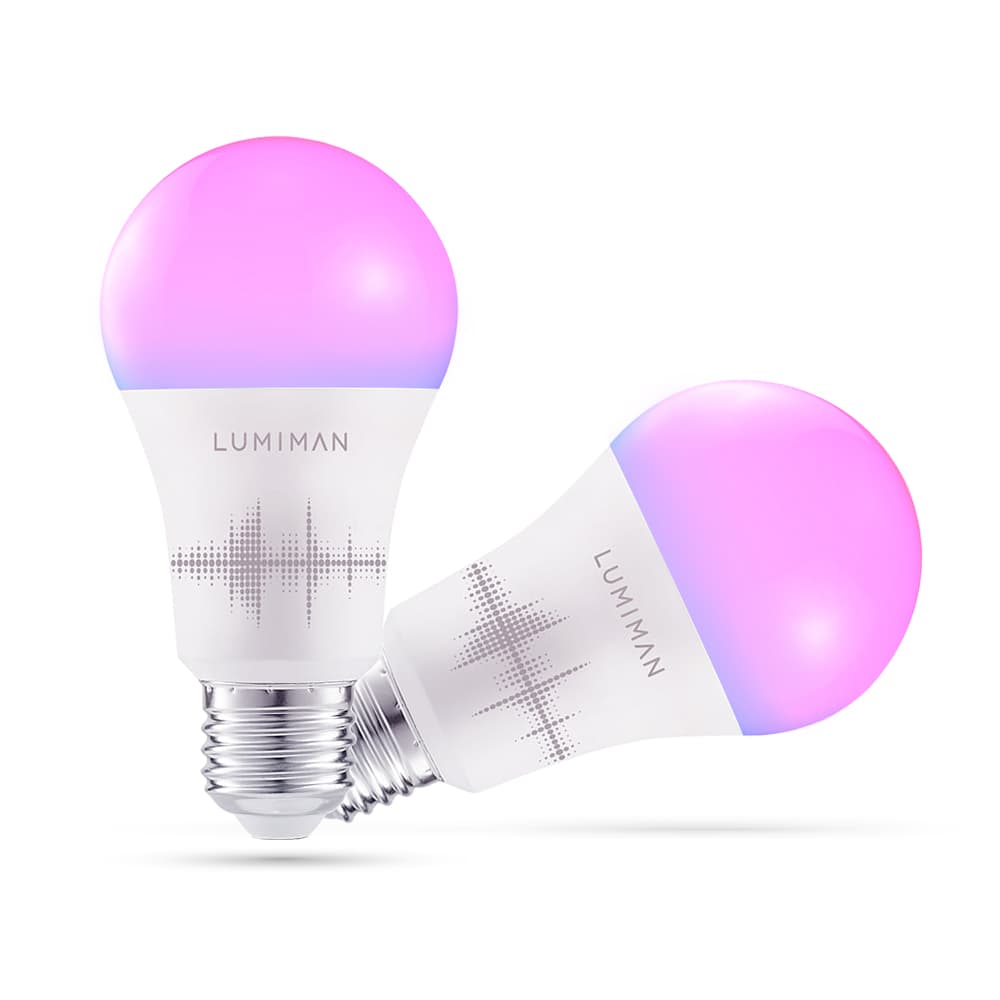LUMIMAN PRO - Wifi Smart LED Light Color Changing Bulbs Alexa Voice/App Control A19 E26 2 Pack-LUMIMAN