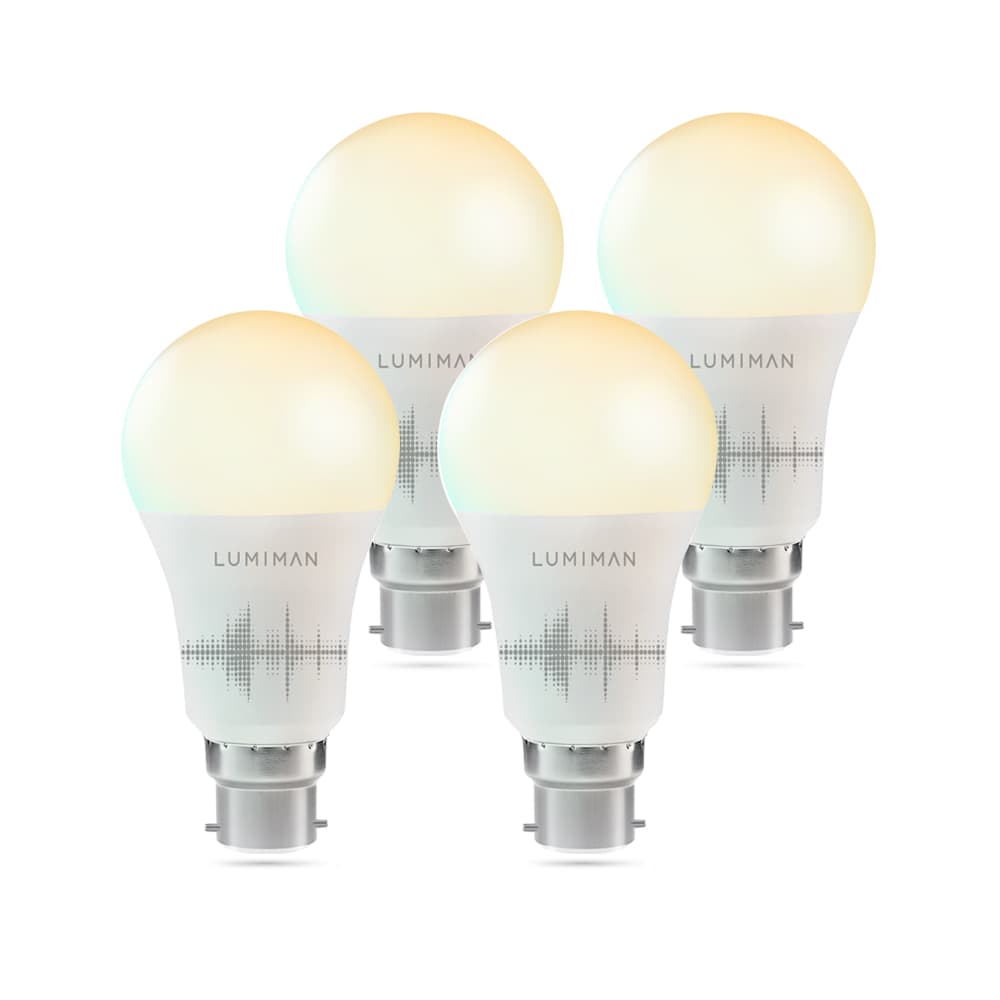 LUMIMAN PRO - UK Wifi Tunable Smart Light Bulbs Voice/App Control Bayonet B22 (7.5W) LED Bulb 4 Pack-LUMIMAN