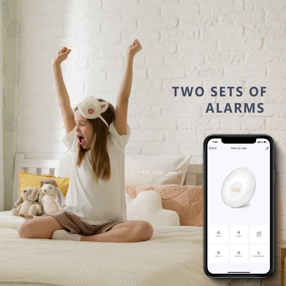 LUMIMAN Sunrise Alarm Clock, Smart Wake up Light, Light Alarm Clock Work with Alexa Snooze/FM Radio-LUMIMAN