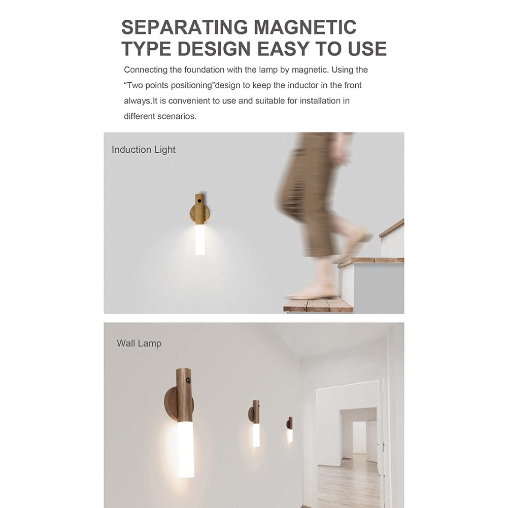 Motion Sensor Hallway Night Lights Rechargeable Led Light Portable  2700K~3000K Warm White Light only