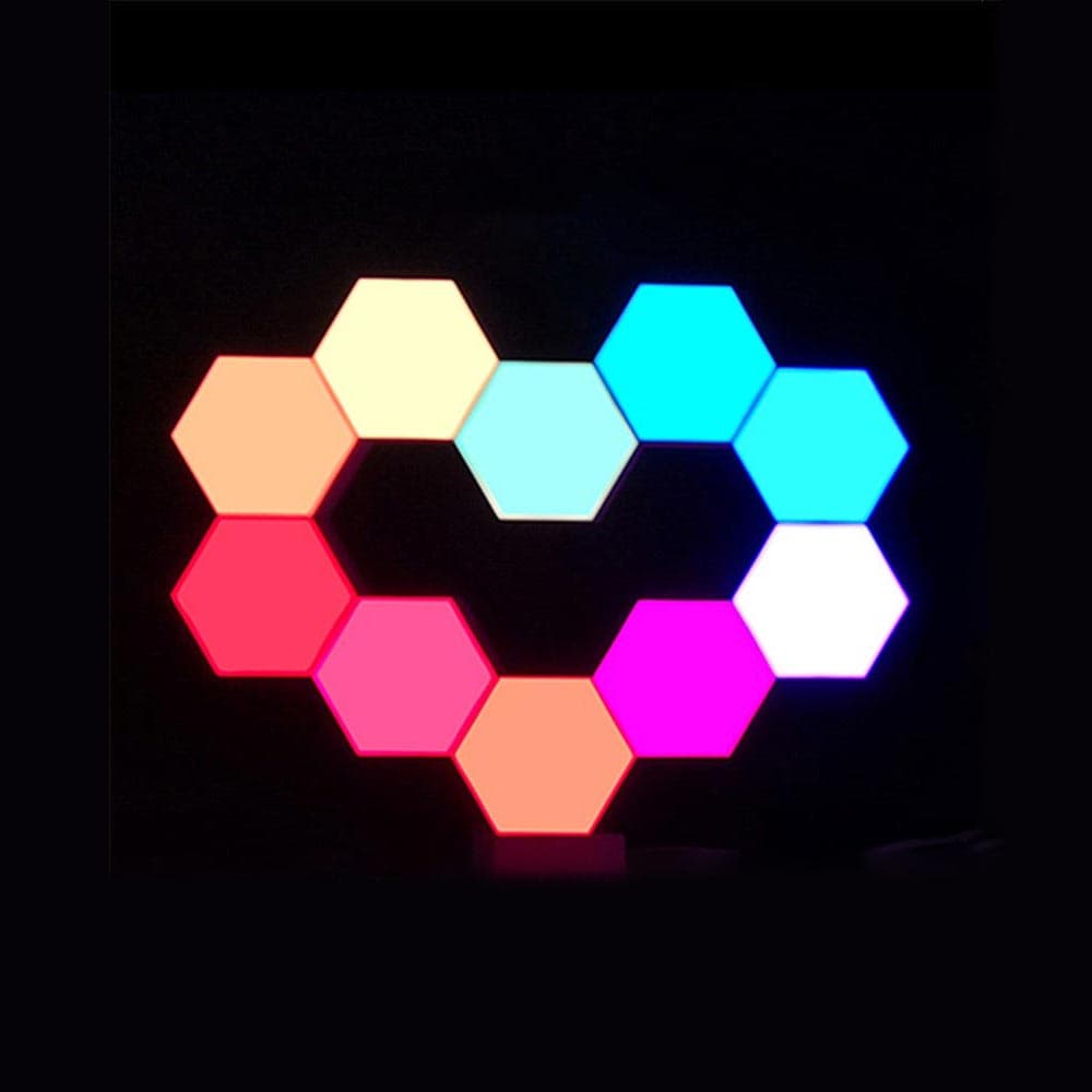 LUMIMAN Smart Light Panels, WiFi Music Smart Addressable Magic DIY RGB LED Panel Light APP Control for Home Office Decoration 3/6/10pcs Hexagon Kit-LUMIMAN